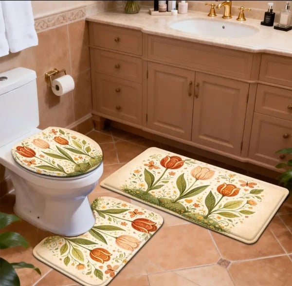3pc Memory Foam Toilet Sets