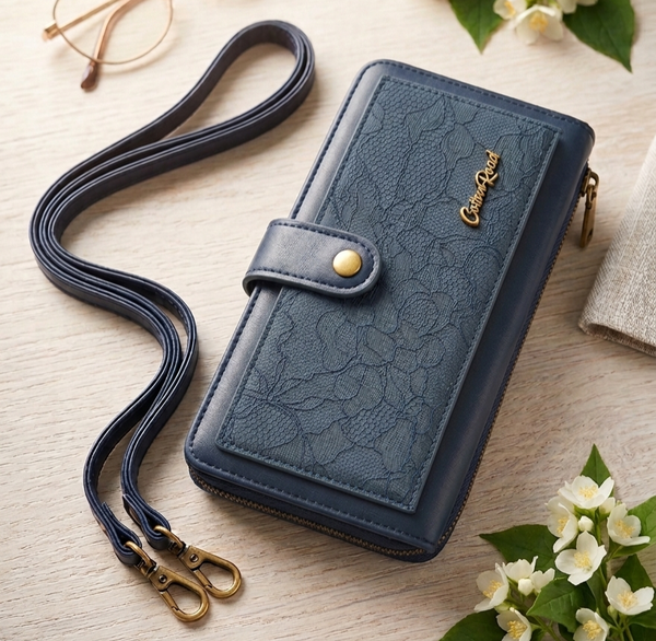 LADIES COTTON ROAD WALLET WITH STRAP picture