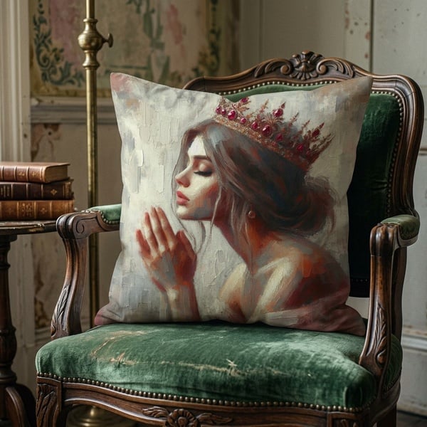 Crown lady  45 x45 premium linen weave