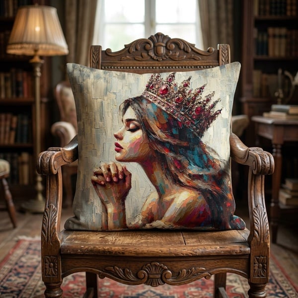 Crown lady  B 45 x45 premium linen weave
