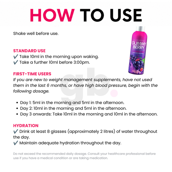 How To Use Original Gummy Berry Juice Extra Strong 250ml