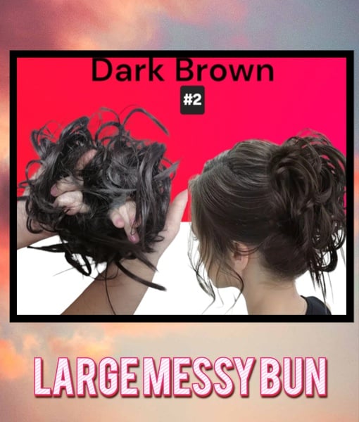 Dark Brown Quality HeatStyle Fiber Hair Messy Bun
