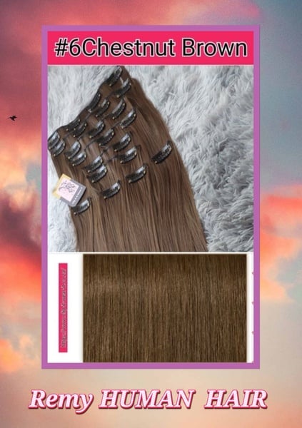 35cm (14inch) Length Human Hair Colour 10PC CLIP IN SETS BEST QUALITY(Double Drawn)