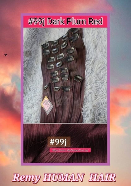 55cm (22inch) Length Human Hair Colour 10PC CLIP IN SETS BEST QUALITY(Double Drawn)
