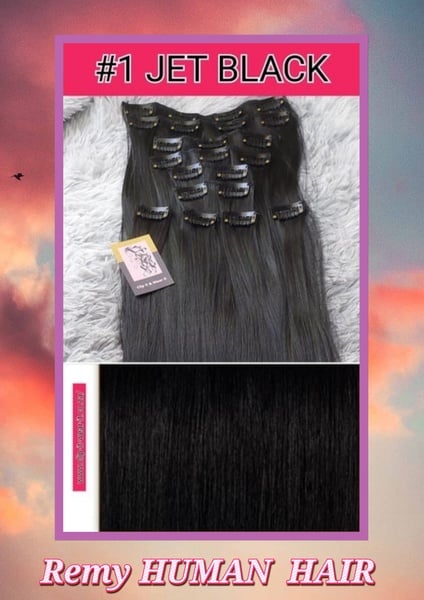 40cm(16inch) Length Human Hair Colour 10PC CLIP IN SETS BEST QUALITY(Double Drawn)