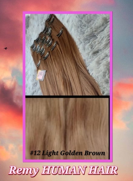 45cm(18inch) Length Human Hair Colour 10PC CLIP IN SETS BEST QUALITY(Double Drawn)