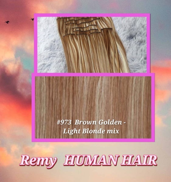 40cm(16inch) Length Human Hair Colour 10PC CLIP IN SETS BEST QUALITY(Double Drawn)