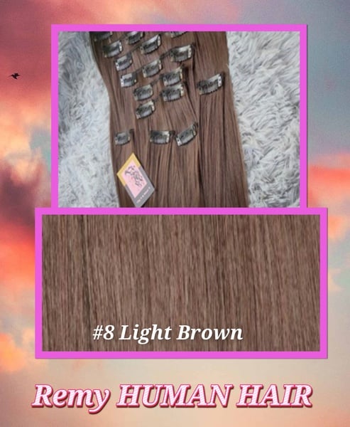 40cm(16inch) Length Human Hair Colour 10PC CLIP IN SETS BEST QUALITY(Double Drawn)