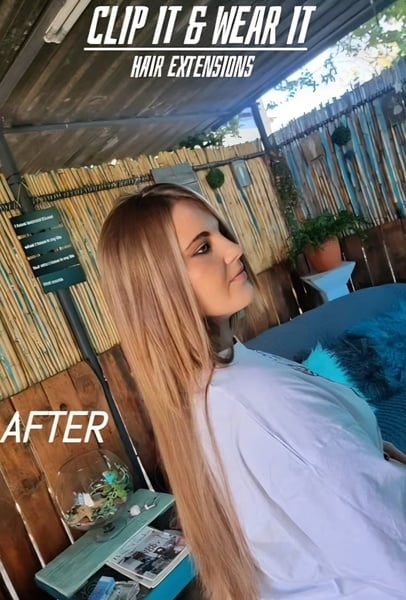 Wearing our High Quality Premium Fiber Hair Extensions just Wow