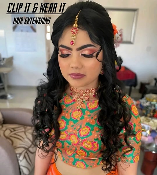 Amazing work from a Salon for her wedding day wearing our High Quality Premium Fiber Hair Extensions