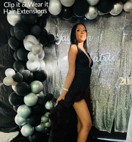 Wearing our High Quality Premium Fiber Hair Extensions
