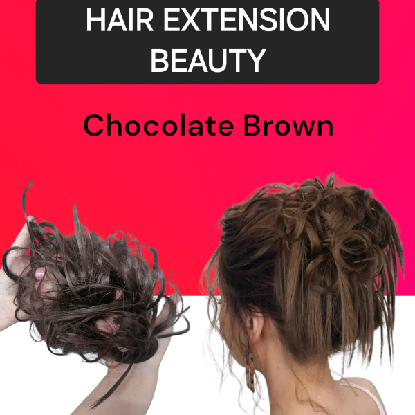 Chocolate Brown Quality HeatStyle Fiber Hair Messy Bun