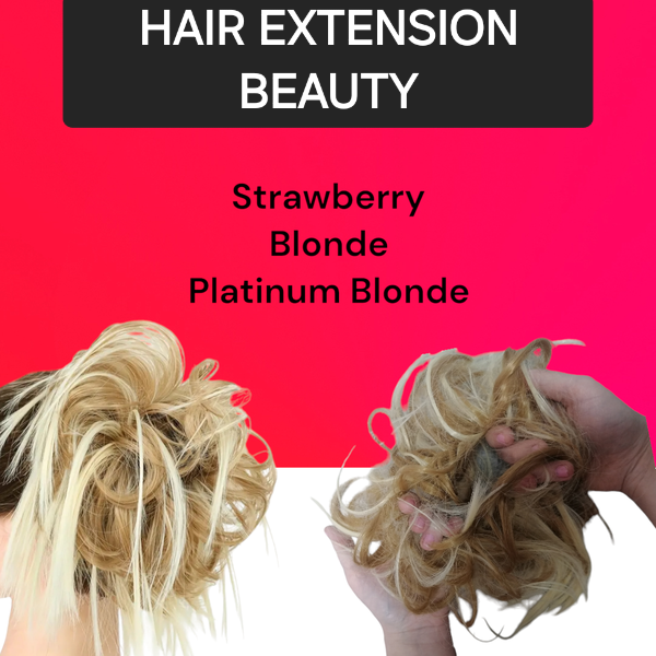 Strawberry Blonde & White  Blonde mix Quality HeatStyle Fiber Hair Messy Bun