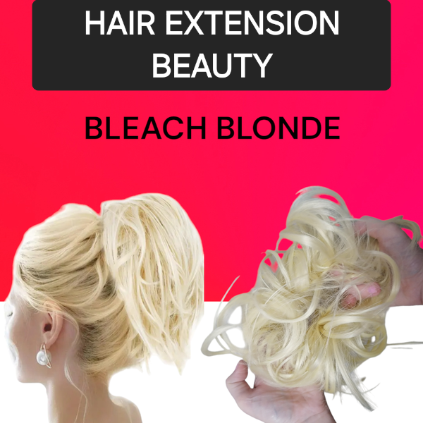 Bleach Blonde(Little yellow tone) Quality HeatStyle Fiber Hair Messy Bun