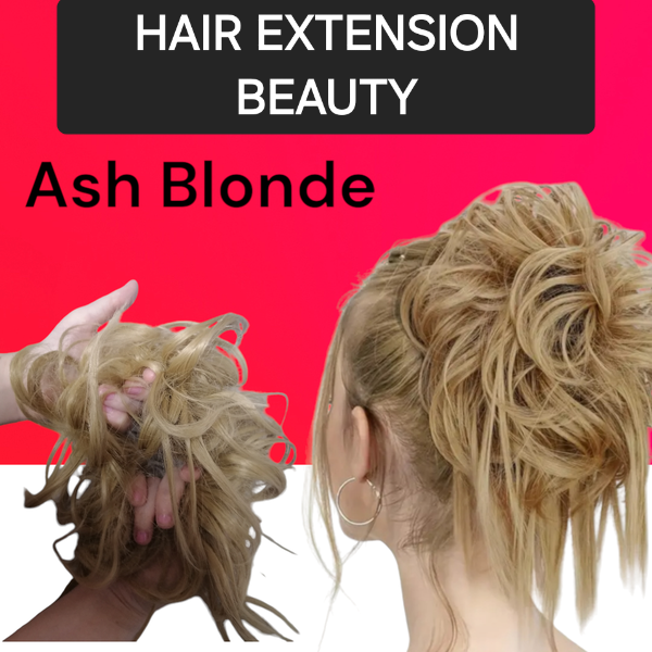 Ash Blonde Quality HeatStyle Fiber Hair Messy Bun