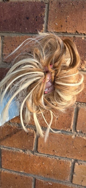 Golden Brown- Bleach Blonde Scrunchie Messy Bun(Click on image to view more INFO)