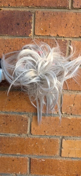 Silver Pearl Grey Scrunchie Messy Bun(Click on image to view more INFO)