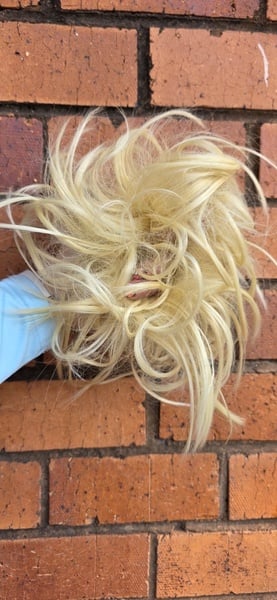 Bleach Blonde (yellow tone)  Scrunchie Messy Bun Click on image to view more INFO