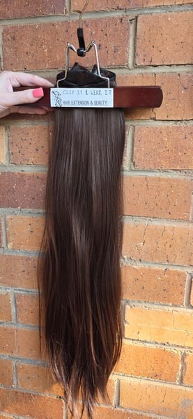 Chocolate Brown 7pc clip in set (Click on image to view more INFO)