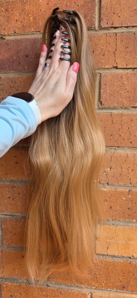 Ombre Light Brown to Strawberry Blonde Claw Clip Ponytail (Click on image to view more INFO)