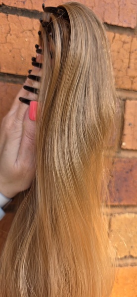 Ombre Light Brown to Strawberry Blonde Claw Clip Ponytail (Click on image to view more INFO)
