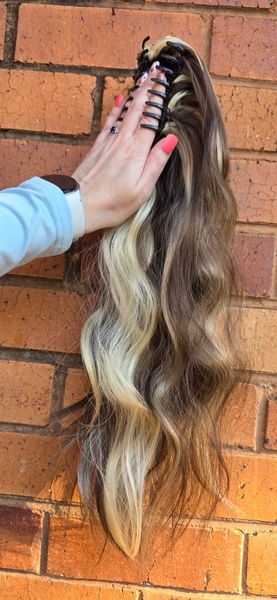 Brunette- Bleach Blonde Claw Clip Ponytail (Click on image to view more INFO)