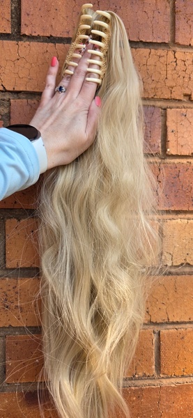 Ash Blonde mix Claw clip Ponytail (Click on image to view more INFO)