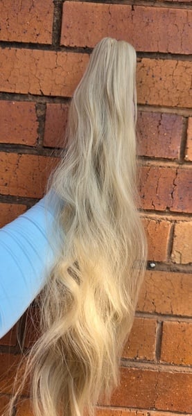 Ash Blonde mix Claw clip Ponytail (Click on image to view more INFO)