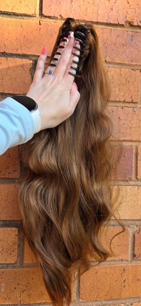 Golden Brown Claw clip Ponytail (Click on image to view more INFO)