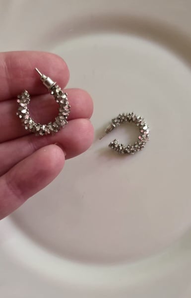 C  silver small Earrings