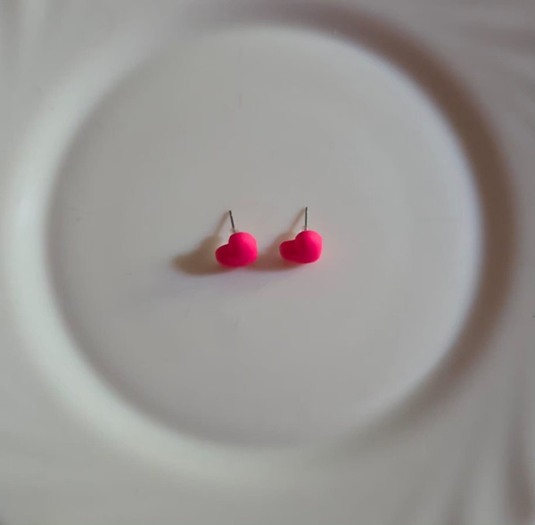 Small Hot Pink Stud Earrings