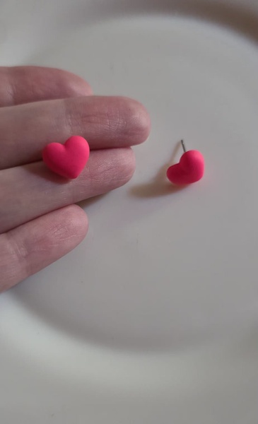 Small Hot Pink Stud Earrings
