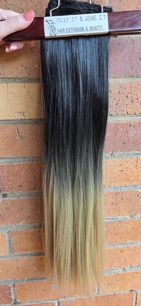 Ombre Black to Dark Blonde 10pc CLIP in set (Click on image to view more INFO)