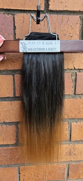 Ombre Black to Strawberry Blonde 10pc Clip in Set (Click on image to view more INFO)