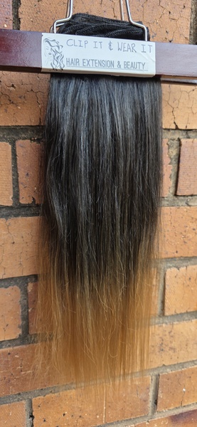 Ombre Black to Strawberry Blonde 10pc Clip in Set (Click on image to view more INFO)