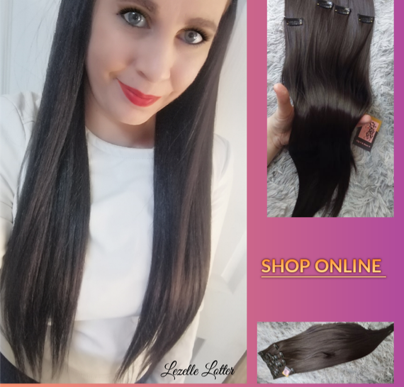 Dark Brown  High Quality Premium Fiber Hair 10PC Clip in set(click on image for more info