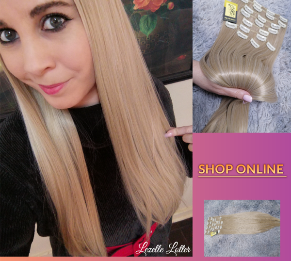 ASH BLONDE&PLATINUM BLONDE  HighQuality PremiumFiberHair 10PC Clip in set(click on image for  info