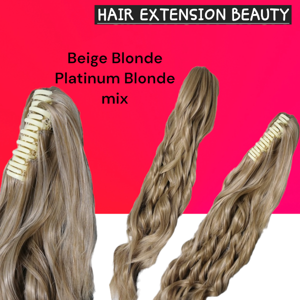 Beige Blonde mix Wavey Claw Clip (Click on image for more info & Pictures)