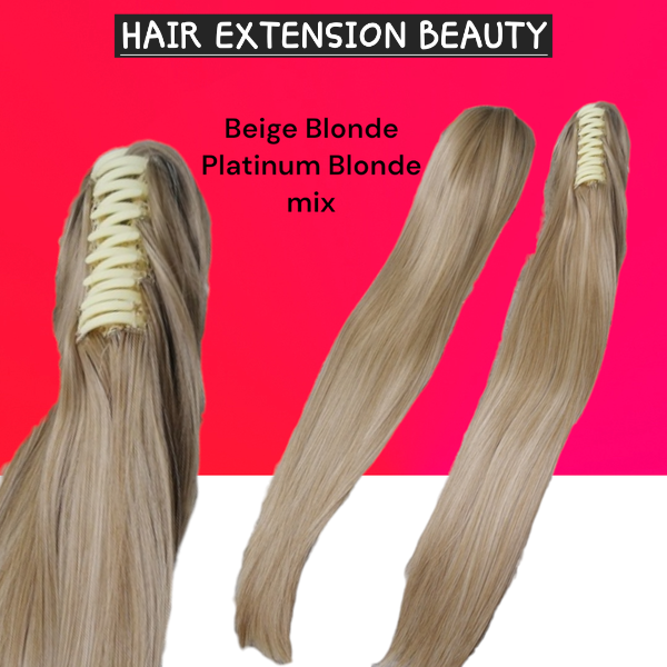Beige Blonde mix Straight Claw Clip (Click on image for more info & Pictures)