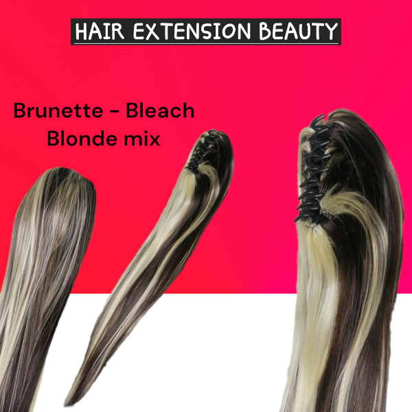 Brunette Brown Bleach Blonde Straight Claw Clip (Click on image for more info)