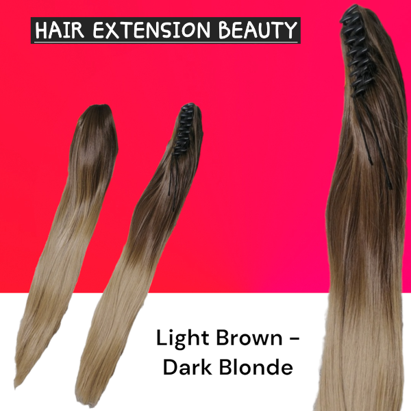 Ombre Light Brown to Dark Blonde Straight Claw Clip (Click on image for more info)