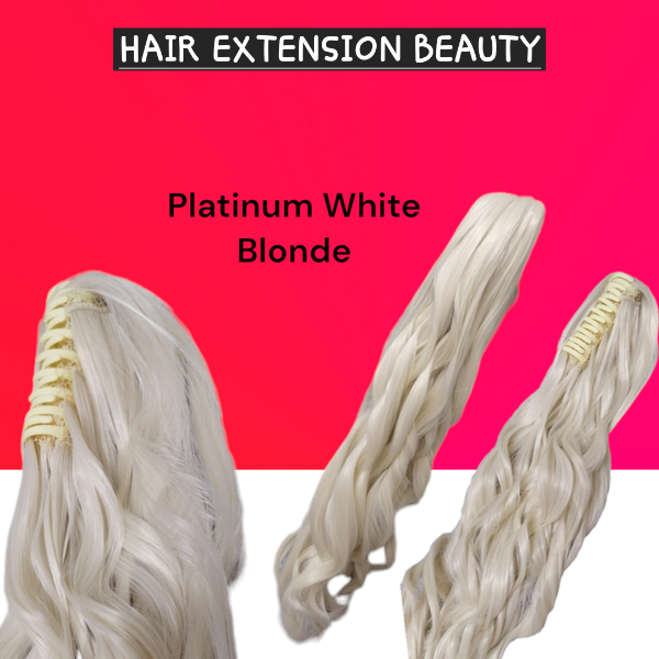 White Blonde Wavey Claw clip (Click on image to view more info & Pictures)