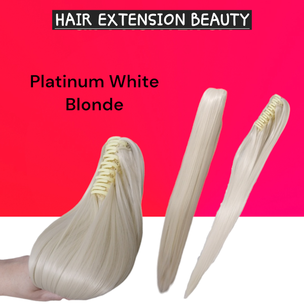 White Blonde Straight Claw Clip(Click on image for more info & pictures)