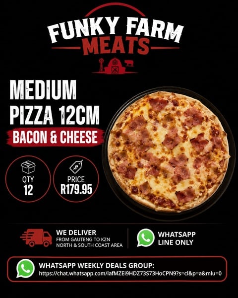 Meduim Pizza Bacon & Cheese