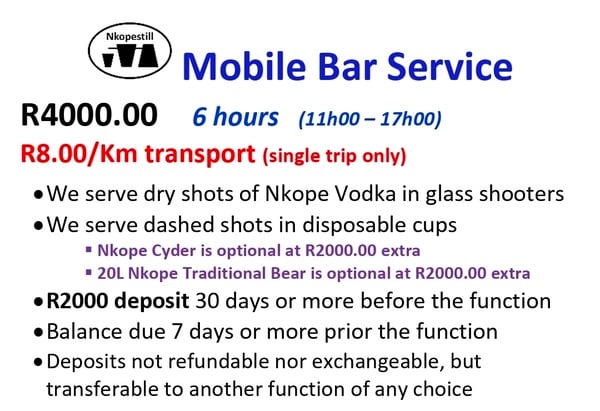 Nkopestill Bar Package picture