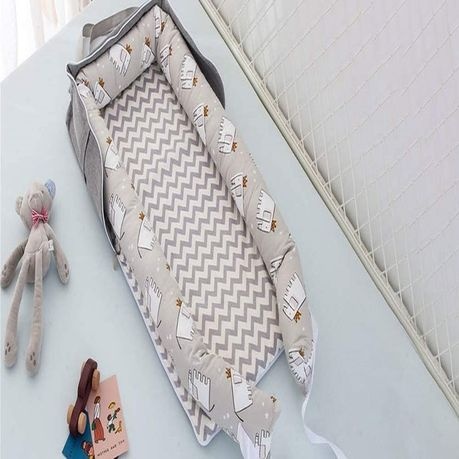 Elephant Design Baby Lounger Bassinet Bed - Grey