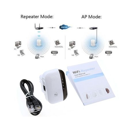 Wifi Repeater Router Wireless N 802.11 AP Signal Range - White