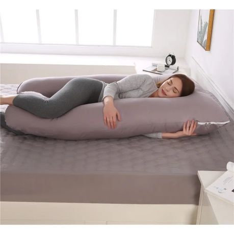 Portable U-Shaped Maternity Full Body Pregnancy Pillow - Grey