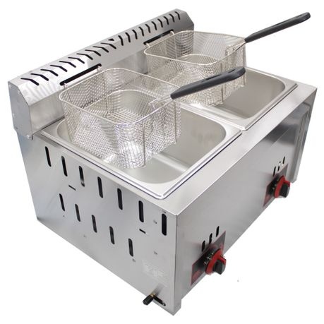 6L + 6L Golden Burner Double Tank Commercial Grade Gas Deep Fryer