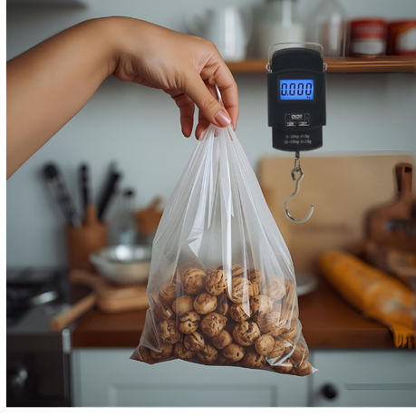 Black Plastic Digital Kitchen Scale - Accurate Food Weigher